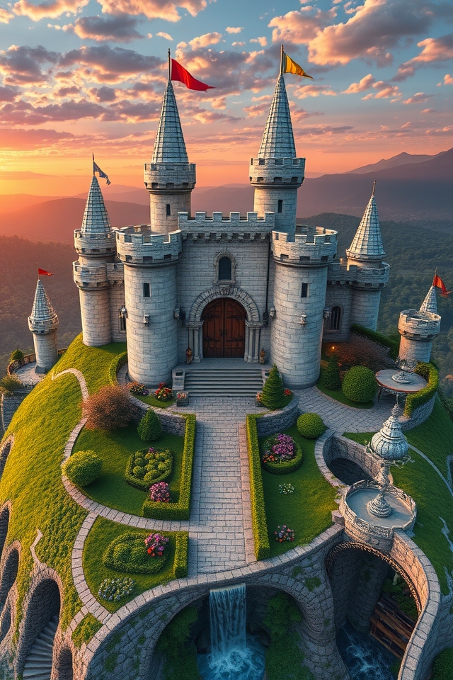 whimsical majestic fortress creation