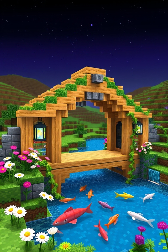 whimsical minecraft bridge design