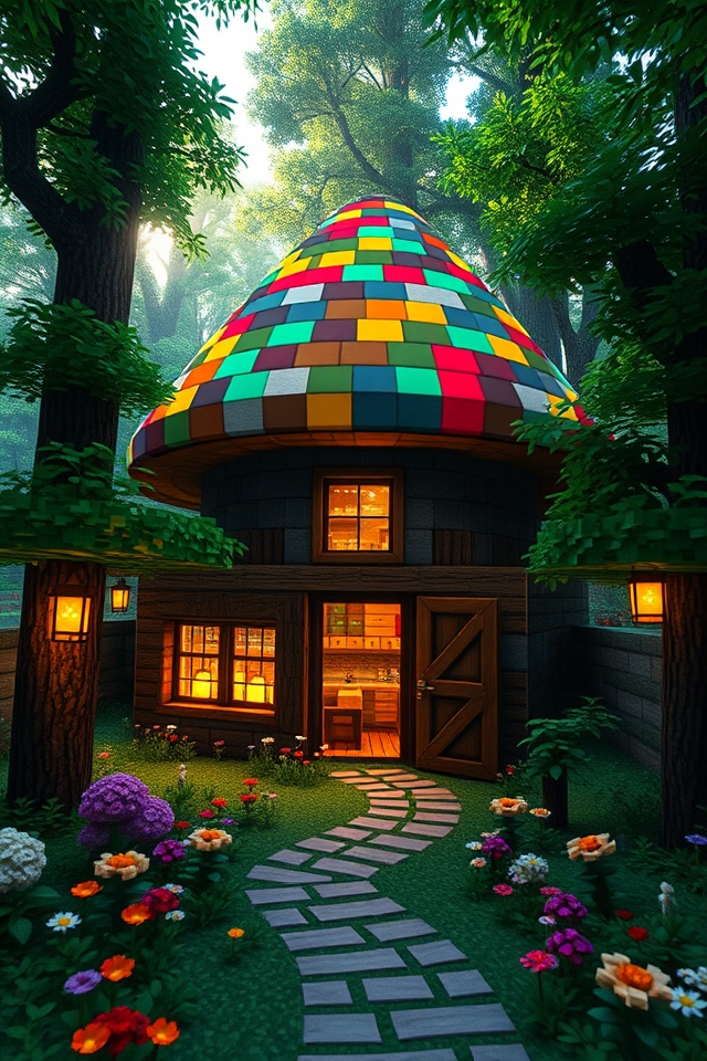 whimsical mushroom cottage retreat