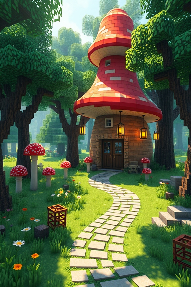 whimsical mushroom house design