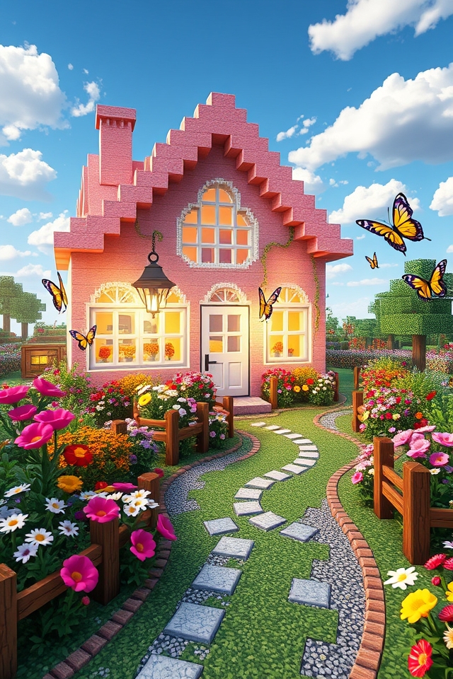 whimsical pastel flower sanctuary