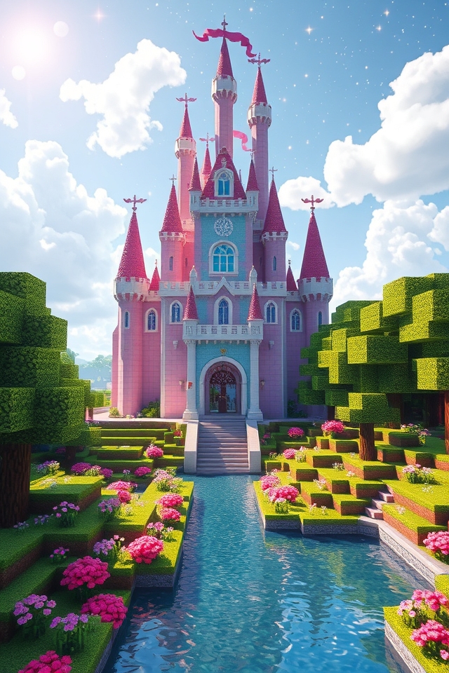 whimsical pastel unicorn castle