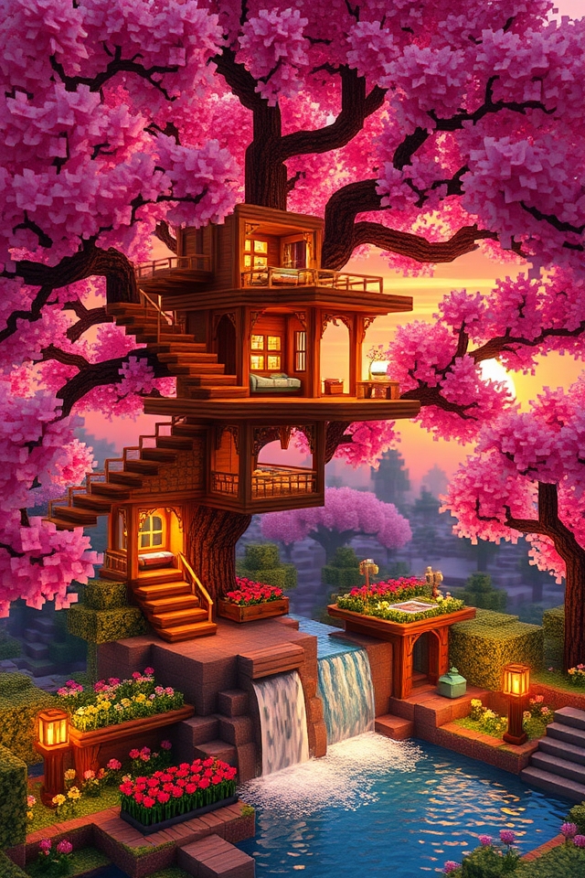 whimsical retreat among blossoms