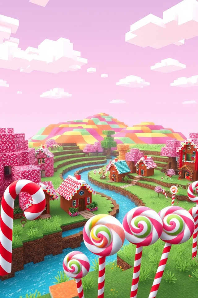 whimsical sugary minecraft adventure