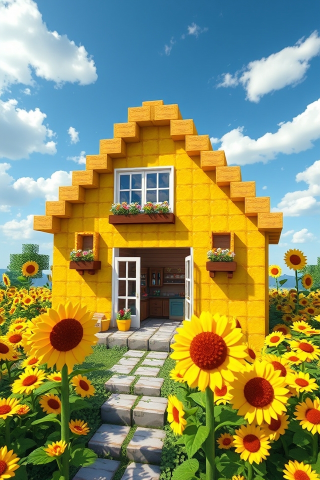whimsical sunflower themed home