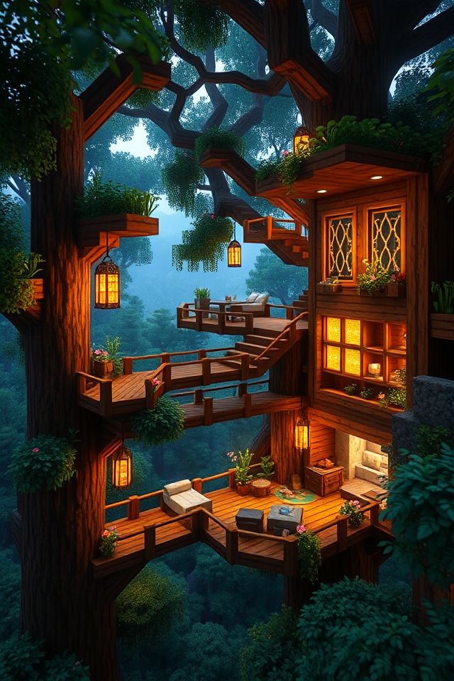 whimsical treehouse in nature