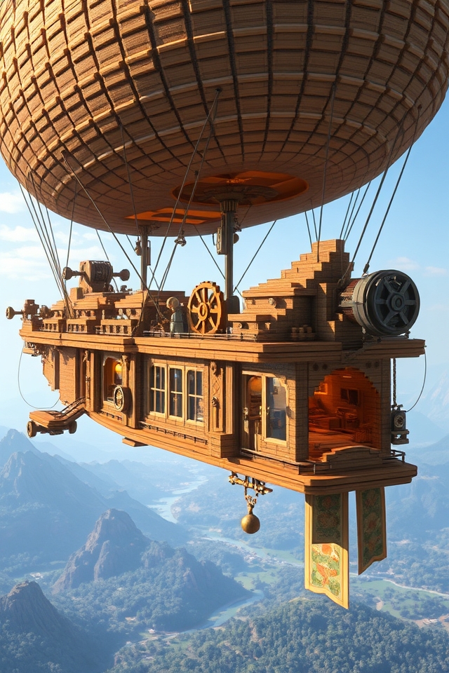 whimsical victorian airship design