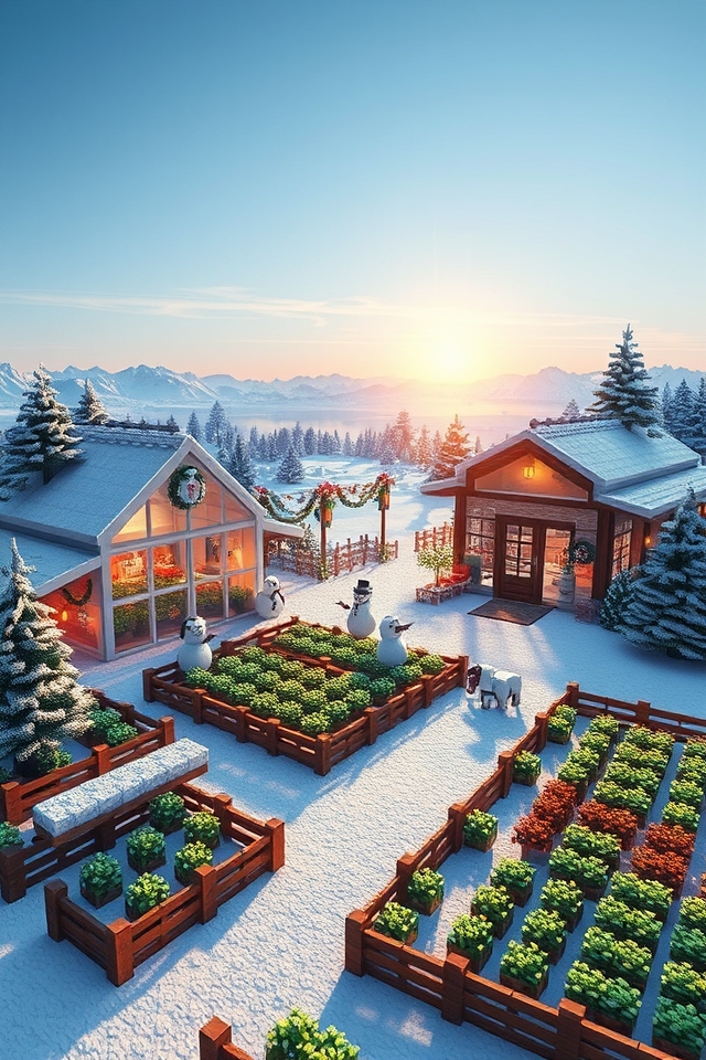 winter themed minecraft farm
