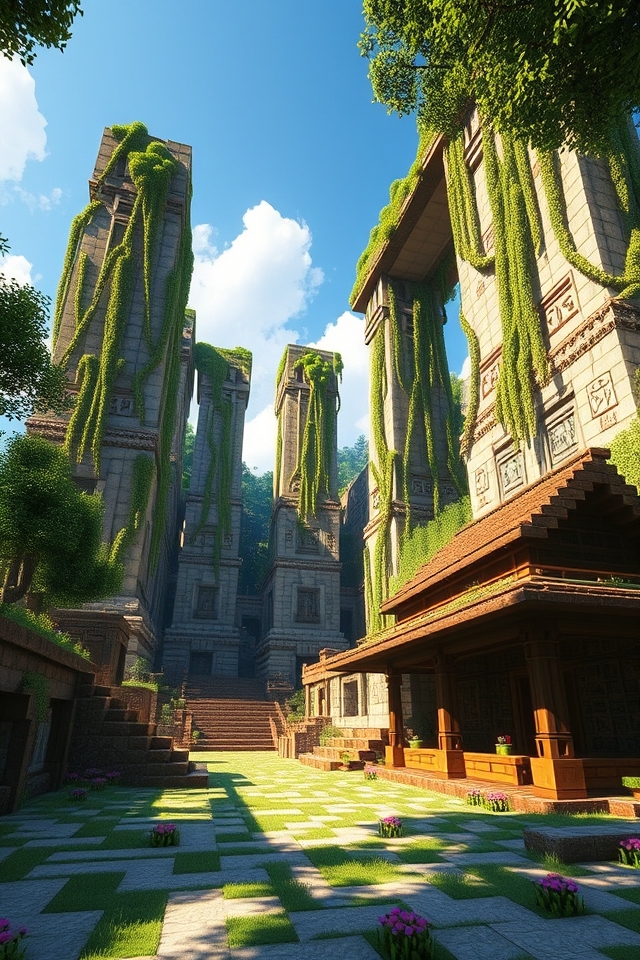 ancient overgrown temple ruins