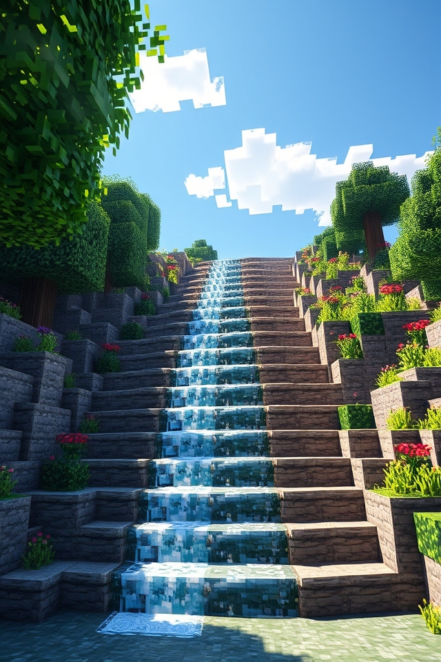 cascading waterfall pathway design