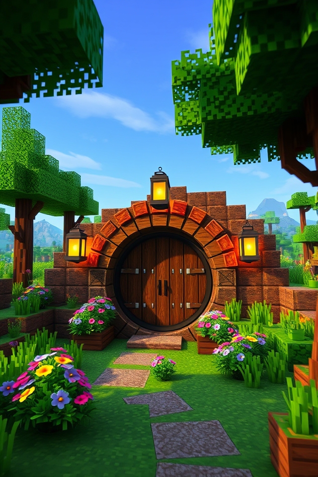 charming round hobbit entrance