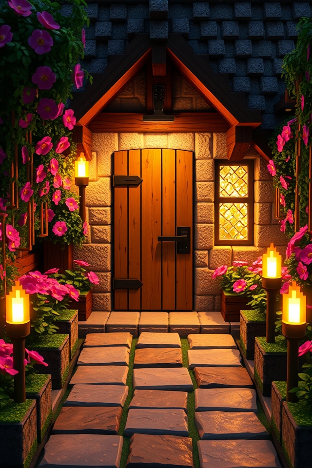 charming rustic cottage entrance