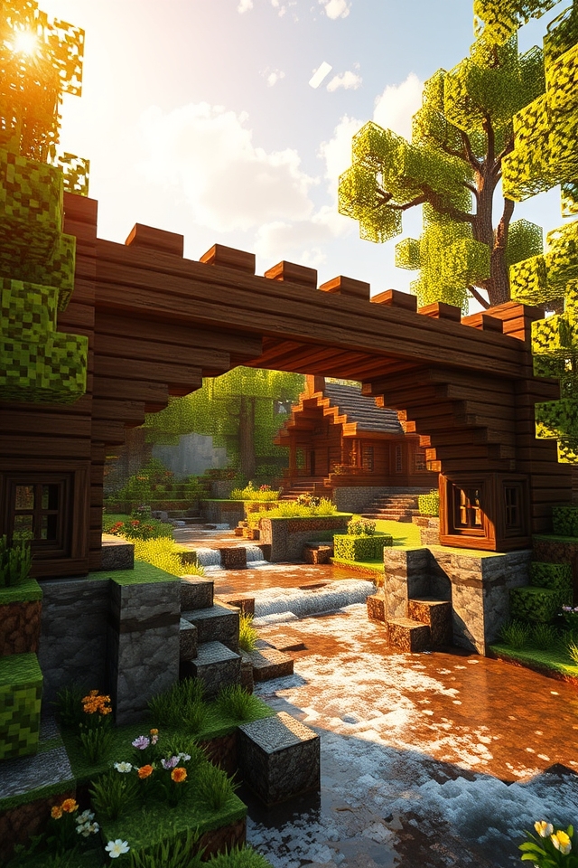 charming rustic wooden bridge