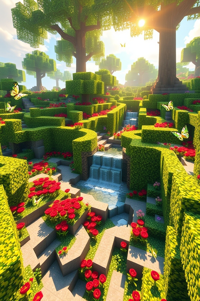 colorful floral maze design