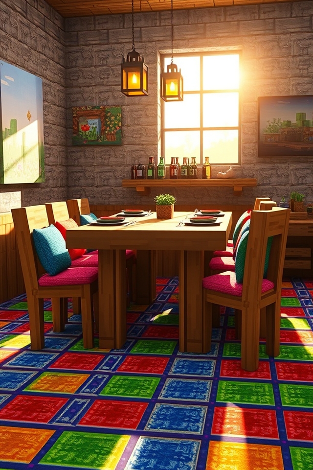 colorful minecraft dining room