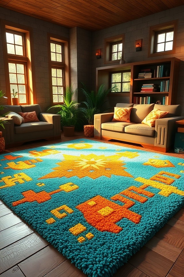 colorful textured rugs enhance comfort