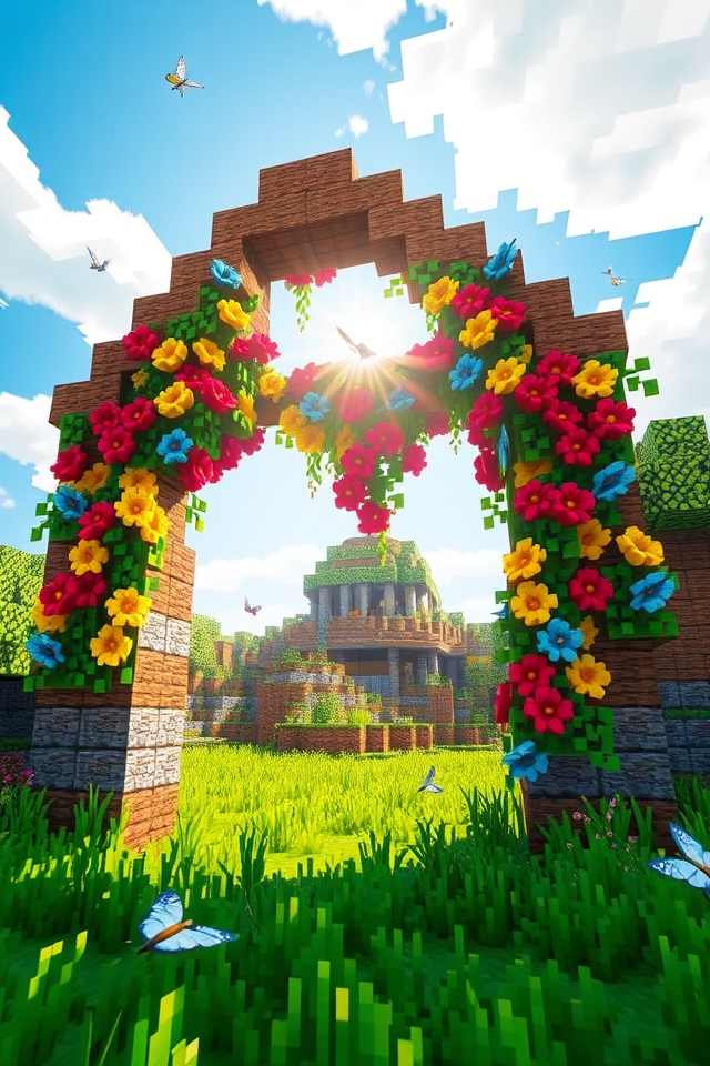 colorful whimsical garden arch