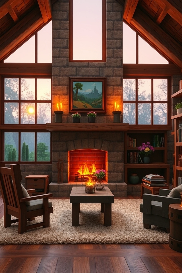 cozy fireplace home setup