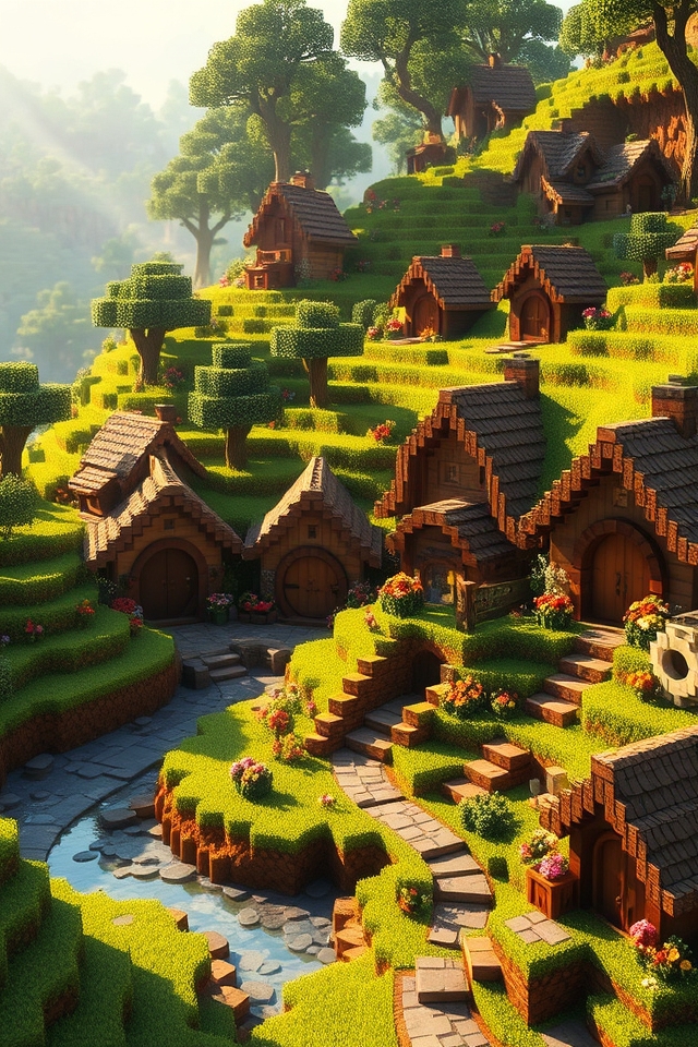cozy hobbit village crafting