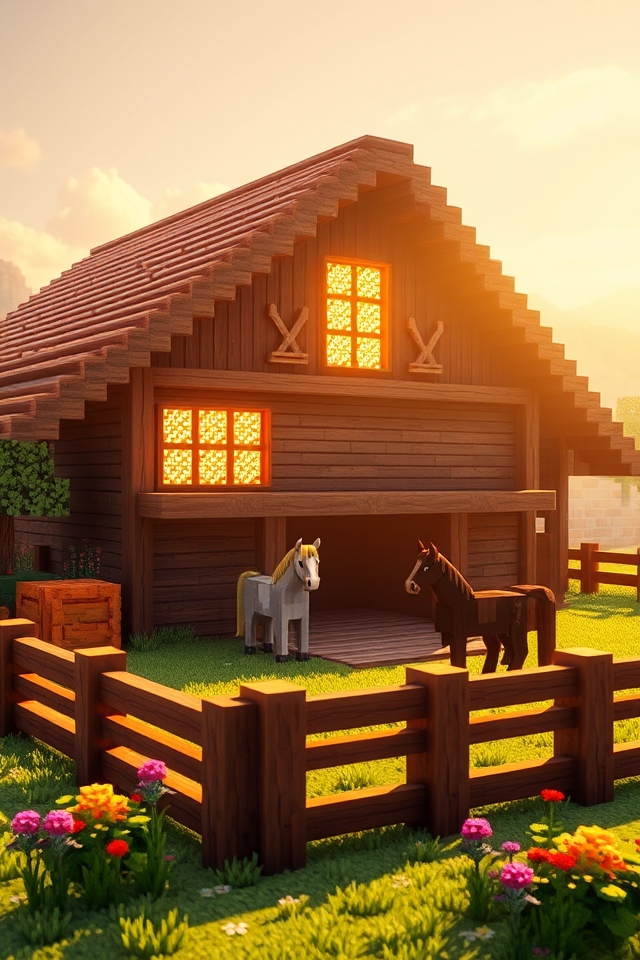 cozy minecraft horse stable