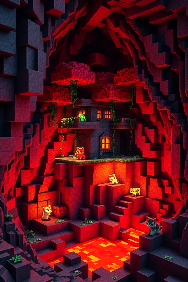 cozy nether cave playground