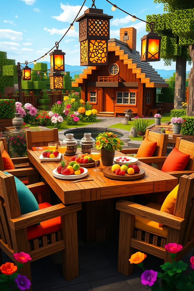 cozy outdoor dining setup