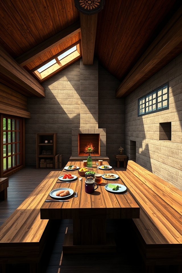 cozy rustic dining area