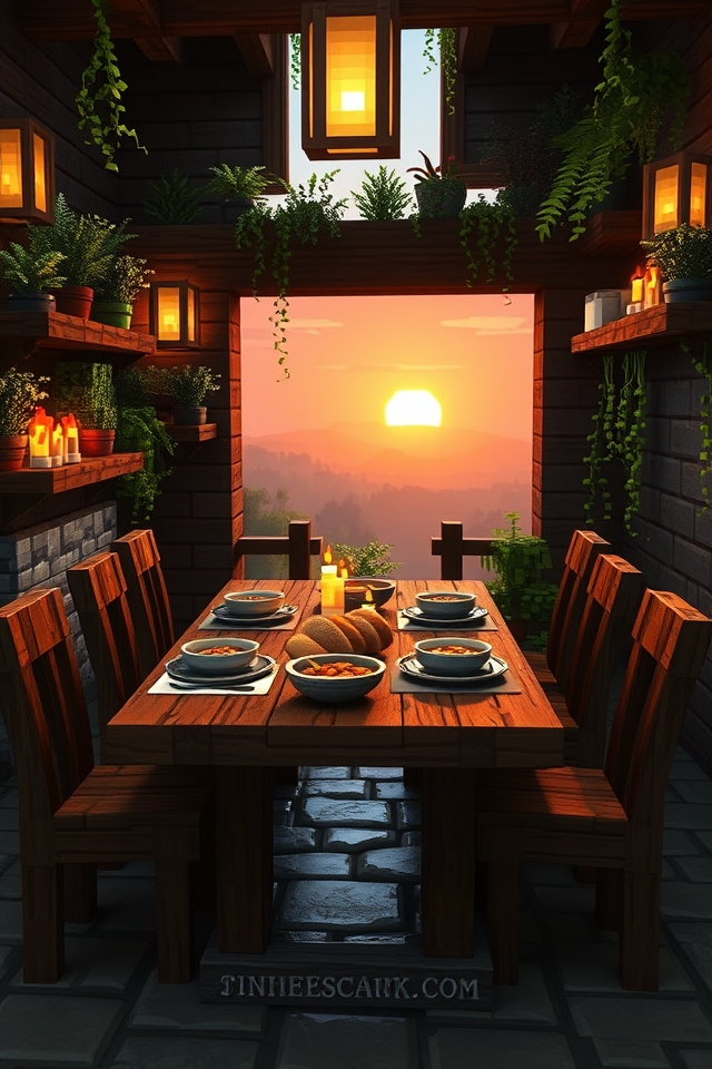 cozy rustic dining area