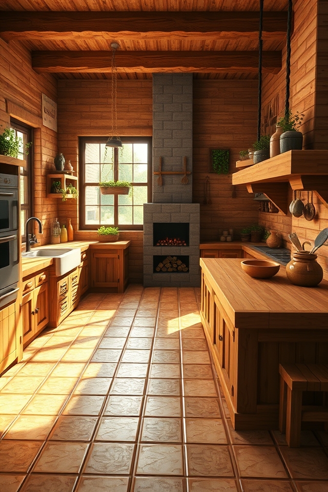 cozy rustic farmhouse kitchen