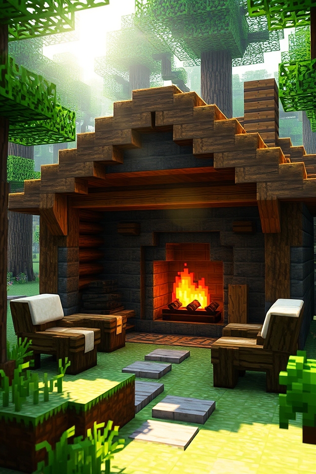cozy rustic fireplace design