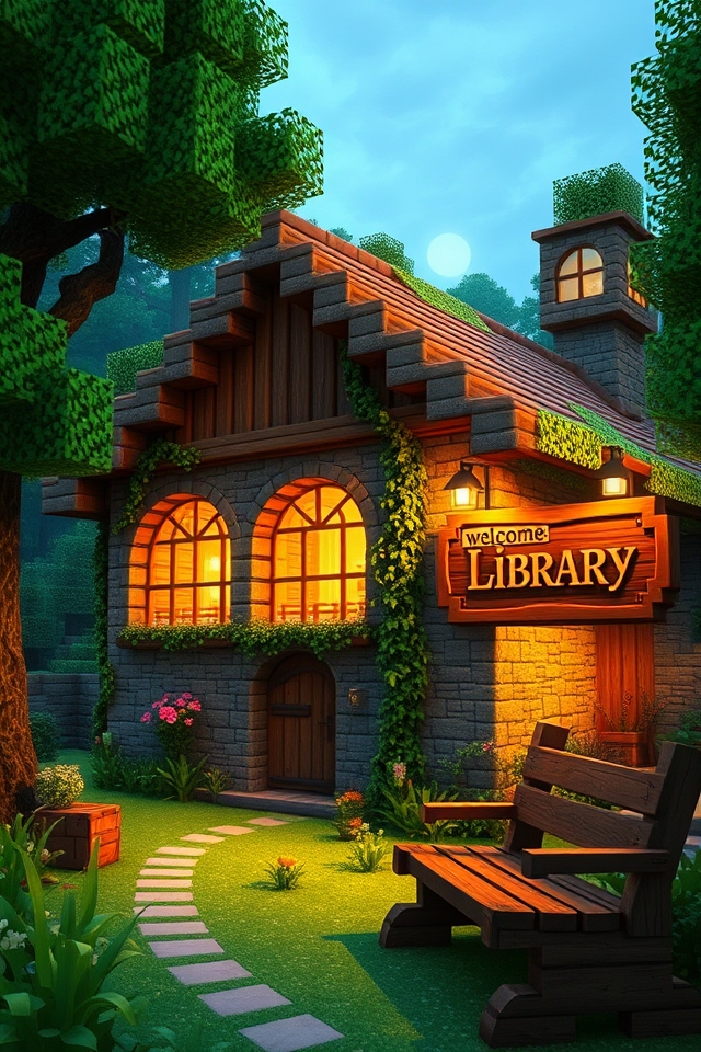cozy rustic library design