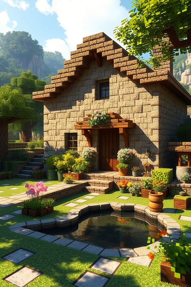 cozy rustic stone farmhouse