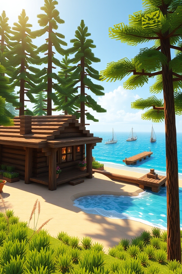 cozy seaside log cabin