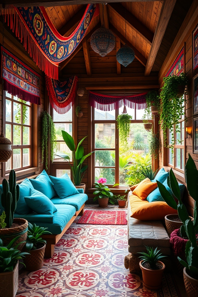 cozy vibrant bohemian decor