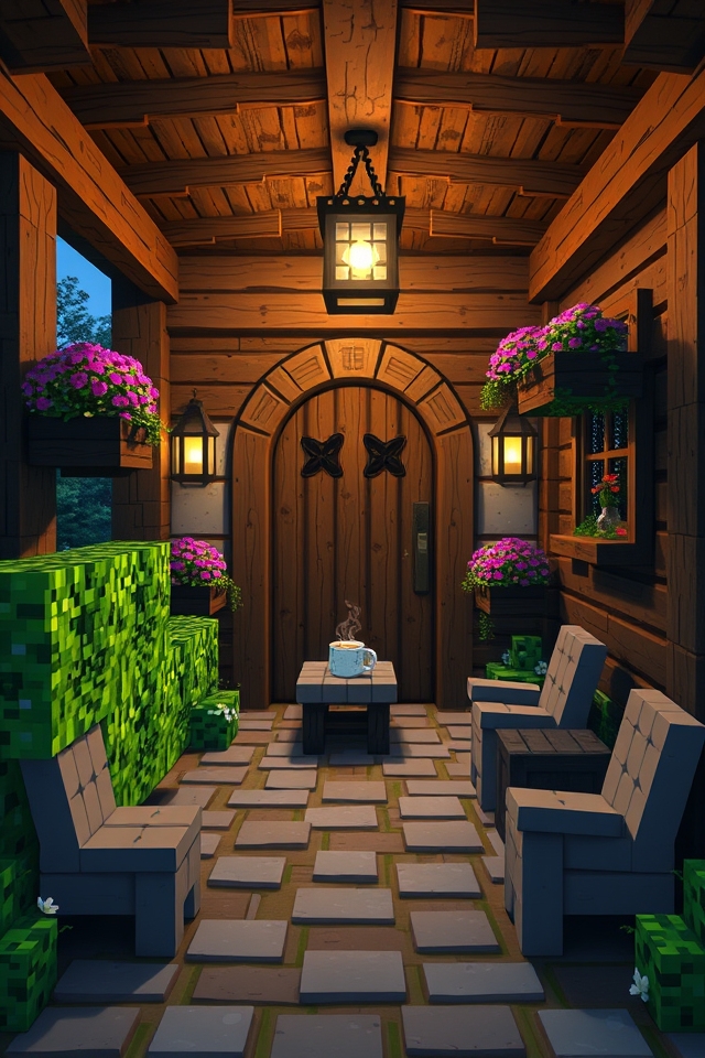 cozy wooden porch design