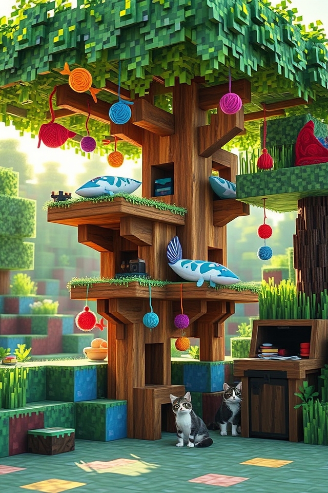 crafting station for cat tree