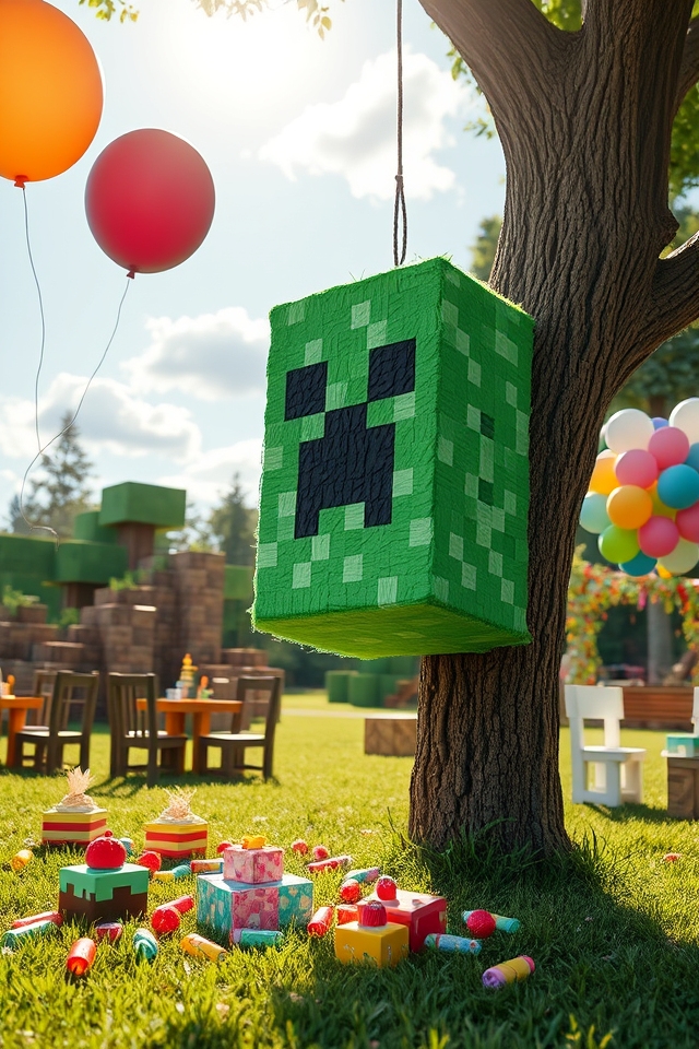 creeper pi ata birthday fun