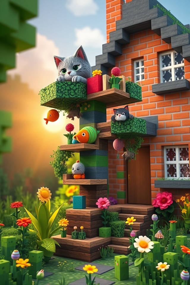 creeper themed cat tree