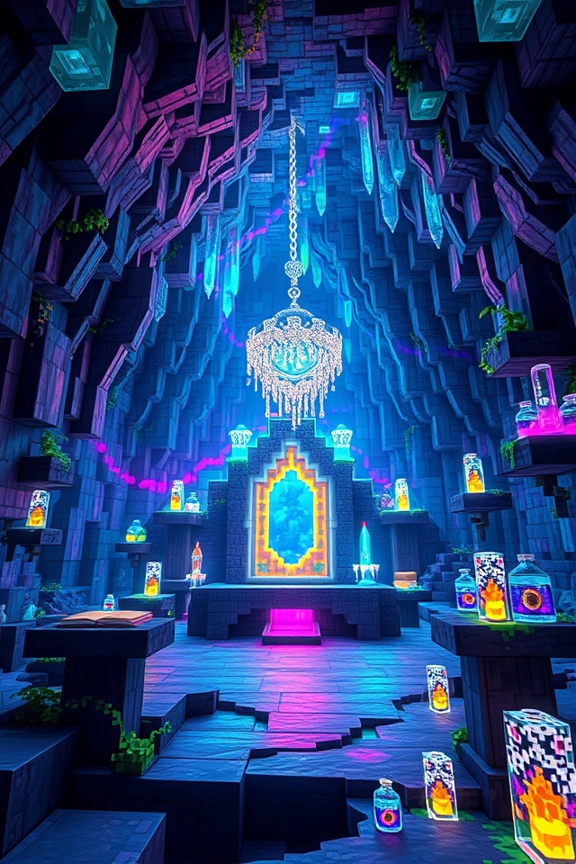 crystal themed magical cavern