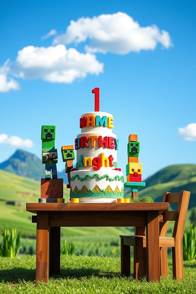 custom minecraft cake toppers