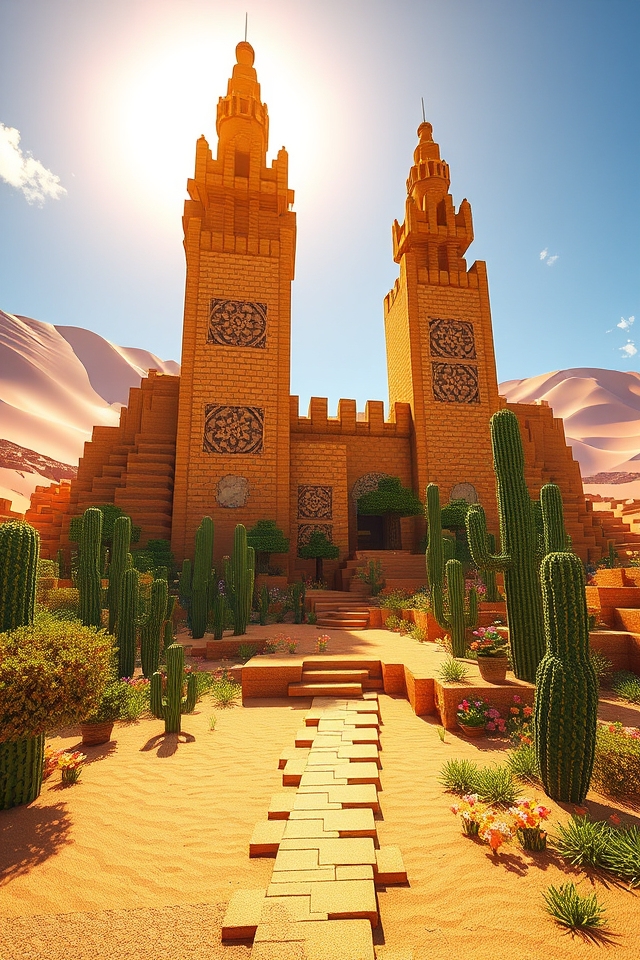 desert oasis sandstone fortress