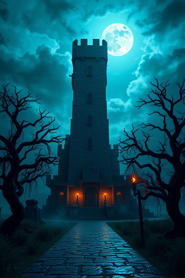 eerie haunted fortress design