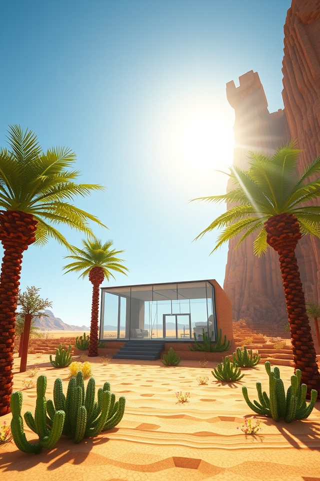 elegant desert glasshouse oasis