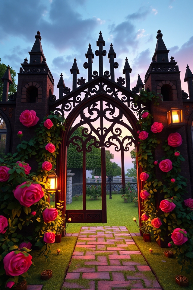 elegant medieval iron entrance