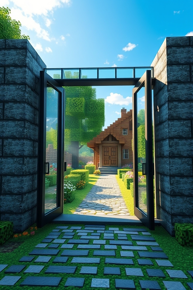 elegant minimalist glass gate