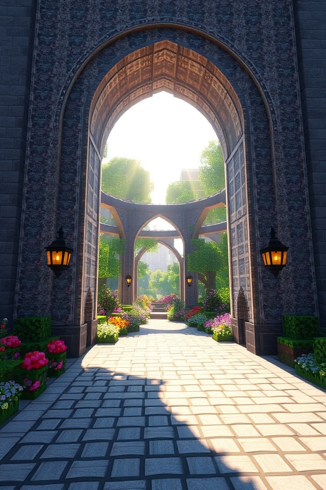 elegant quartz entrance archway