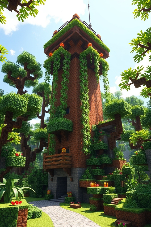 elevated jungle observation structure