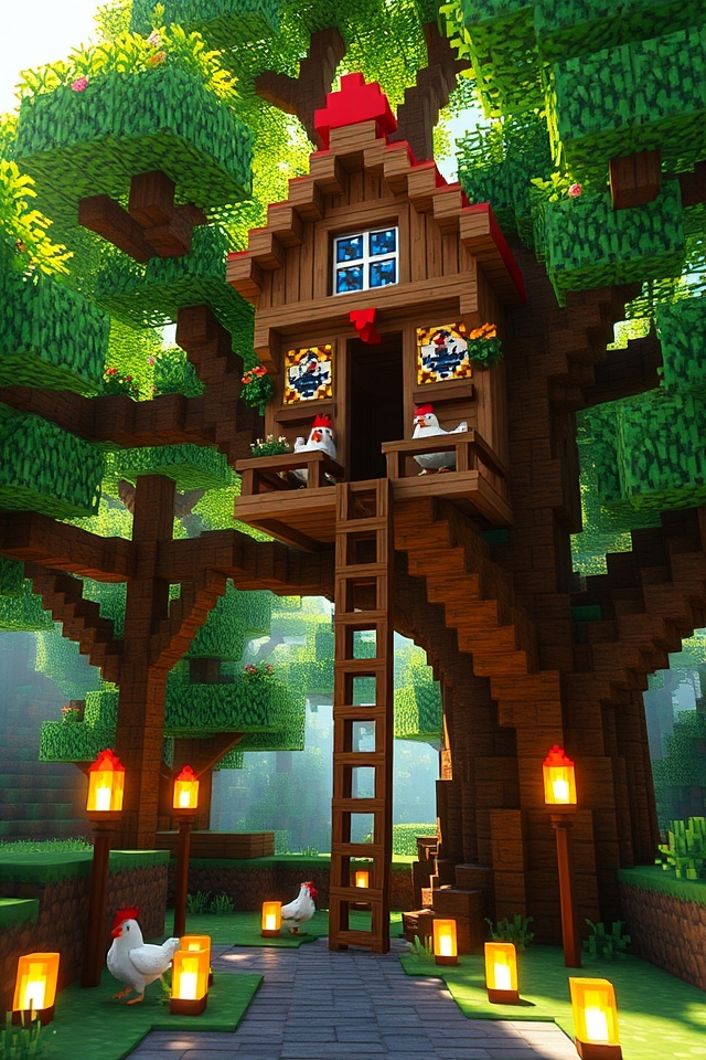 elevated whimsical chicken coop