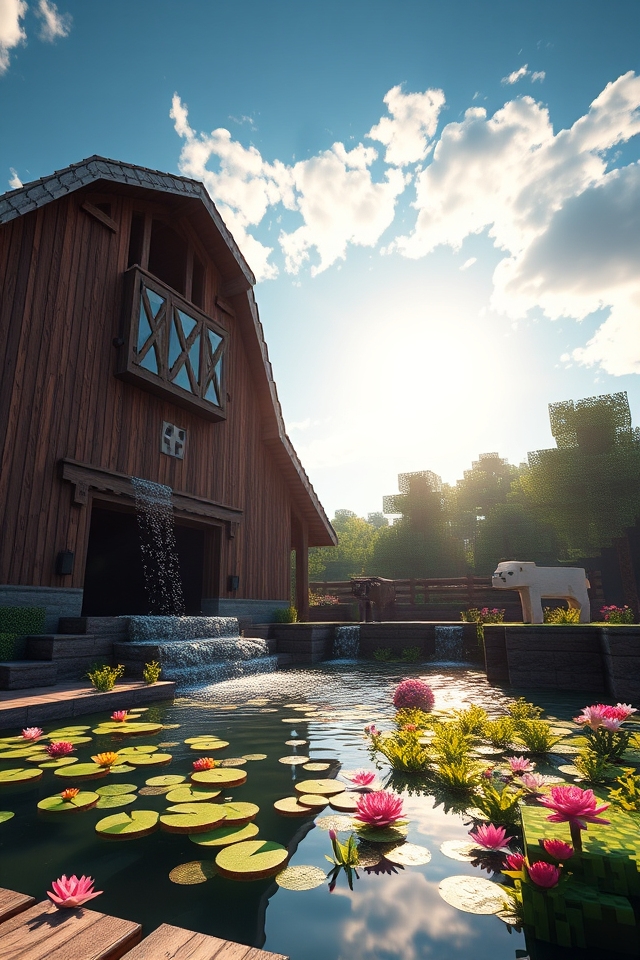 enchanting barn water features
