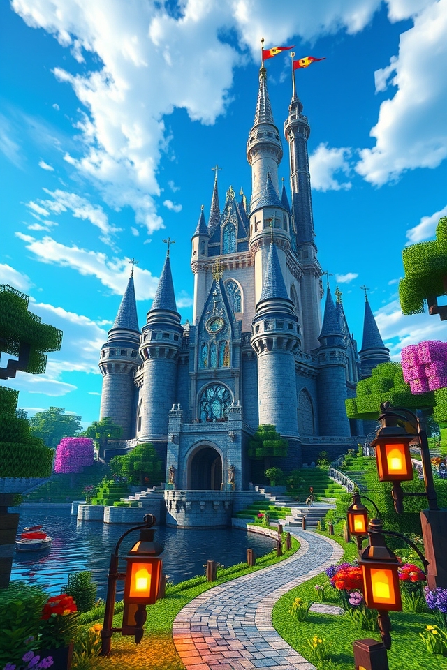 enchanting castle with gardens